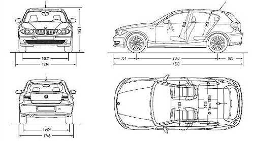 Параметры кузова BMW 118