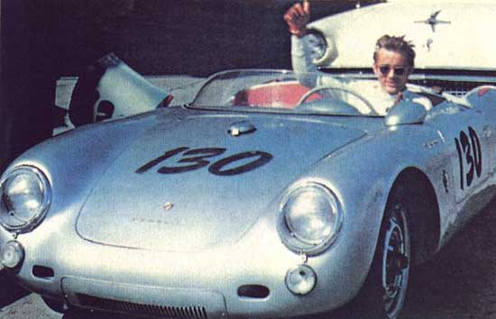 Джеймс Дин на своем Porsche 550